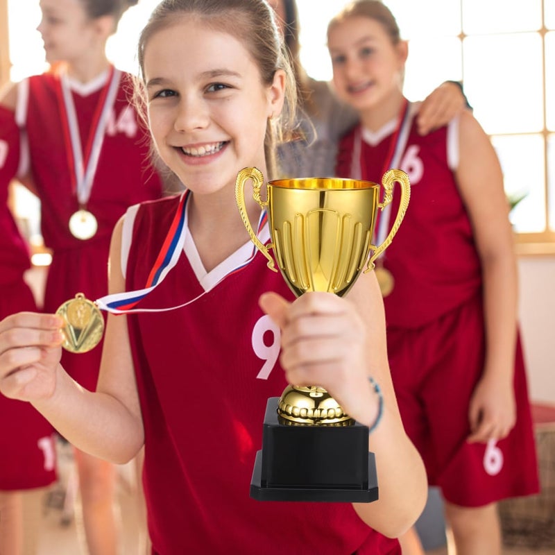 Yardwe Mini Gold Trophy Cup with Black Square Base 7.5 Inch Award Trophy for First Place Winner Recognition and Competition Prizes - Image 3